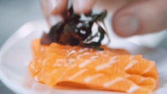 新鲜时蔬美食三文鱼GIF高清图片