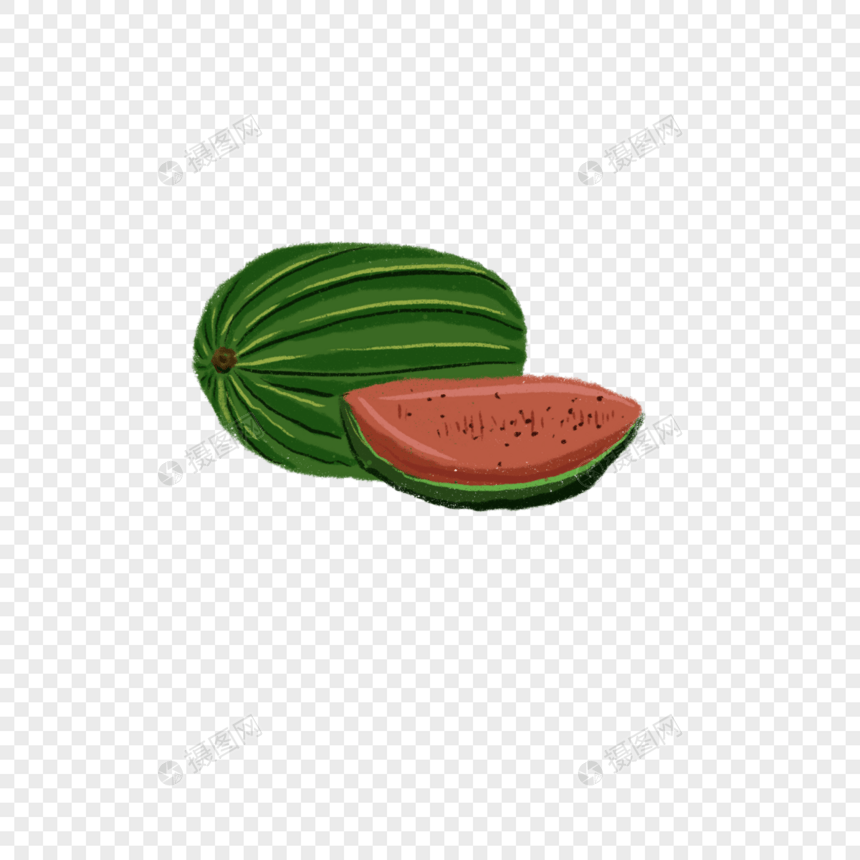 长长的西瓜免抠插图图片
