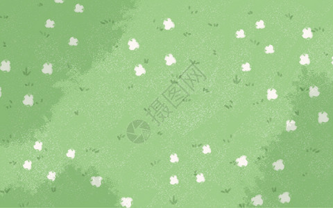 雏菊插画草地背景设计图片