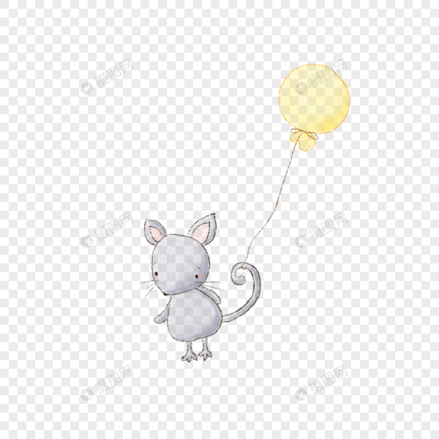 拿着气球的老鼠图片