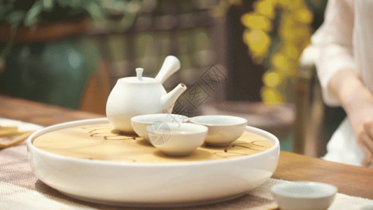 茶叶淘宝沏茶特写GIF高清图片
