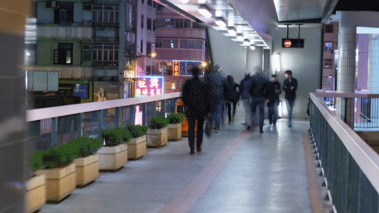 夜景大街行走香港大街GIF高清图片