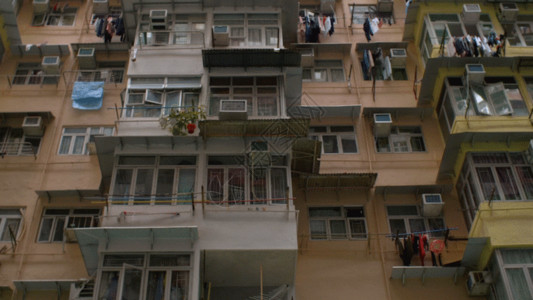居住建筑香港握手楼俯拍GIF高清图片