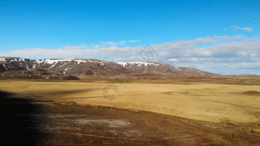 新疆沙漠骆驼航拍新疆黄色公格尔草原草地GIF高清图片