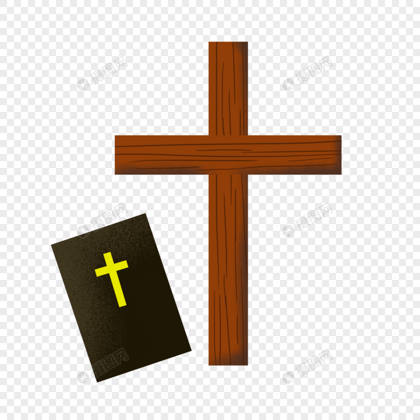 复活节十字架手绘插画图片