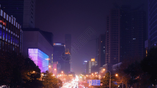 中山路步行街武汉中心中山路交通延时GIF高清图片