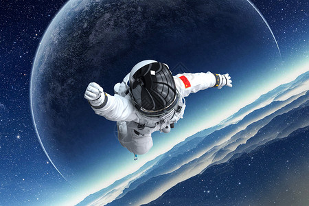 空境素材宇航员漂浮设计图片