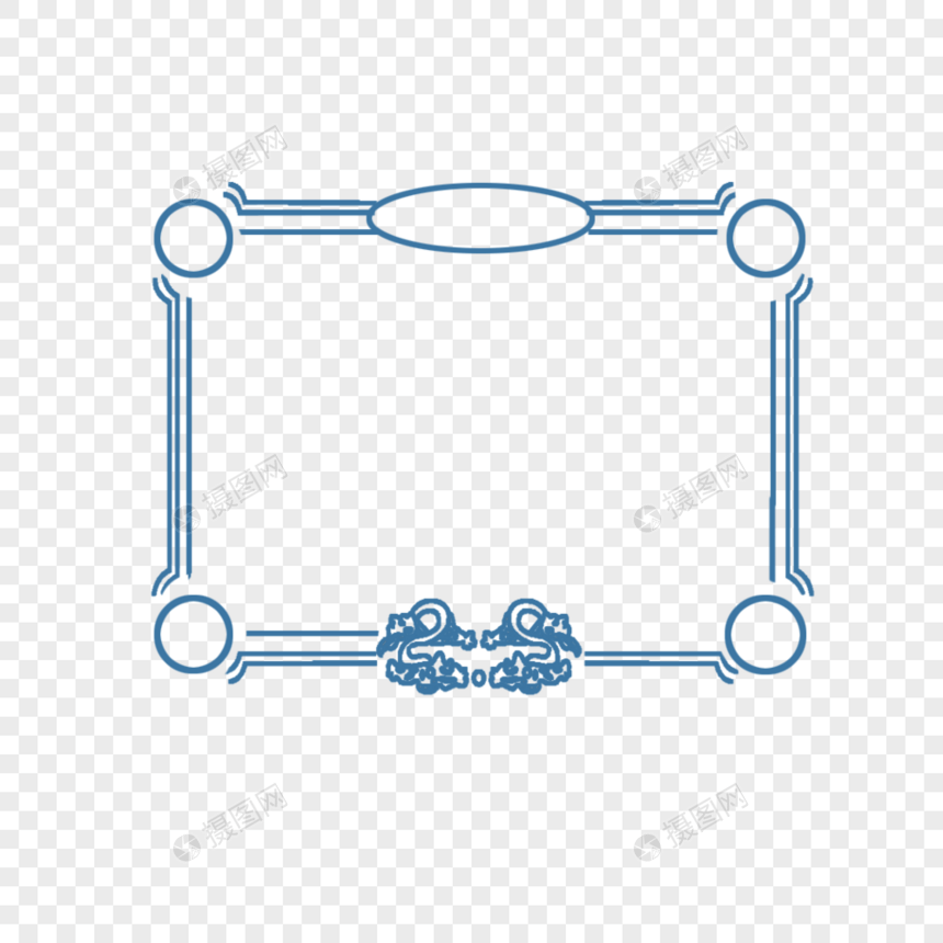 蓝色边框图片