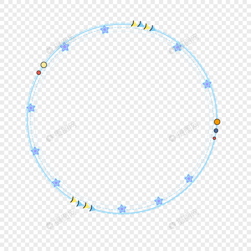 卡通手绘圆形边框图片