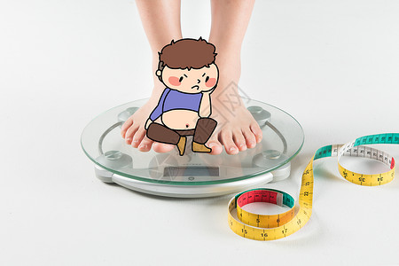 儿童体重减肥插画