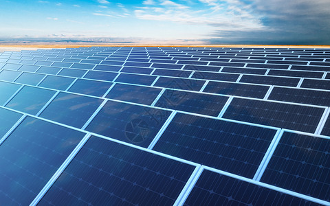 太阳能发电板太阳能板发电场景设计图片