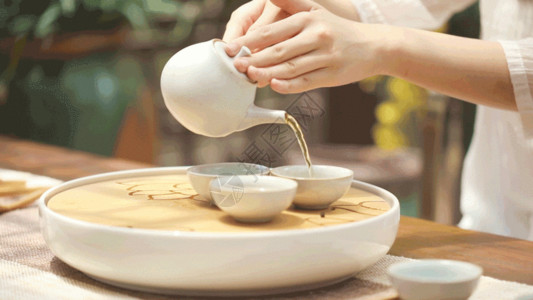 沏茶特写传统文化手沏茶高清图片