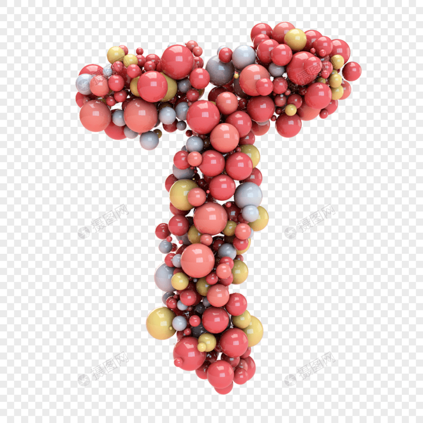 彩色气球构成字母T图片