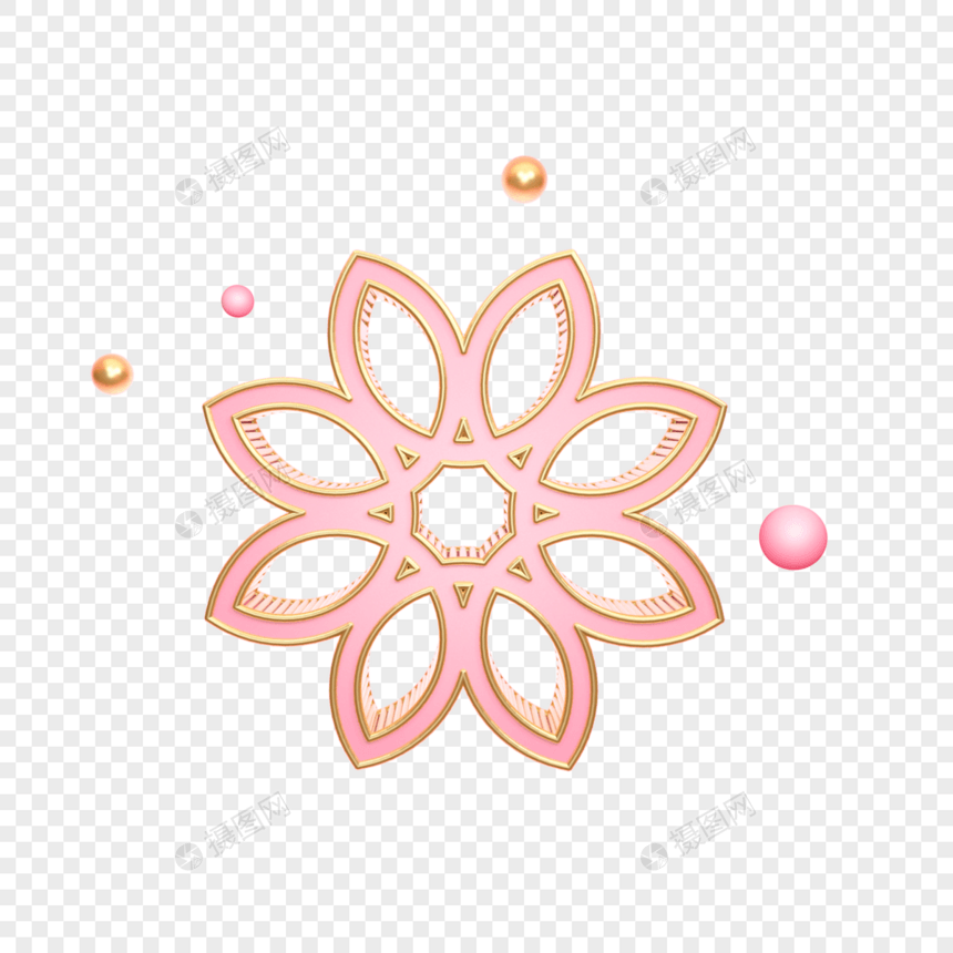 装饰立体粉色花朵图片