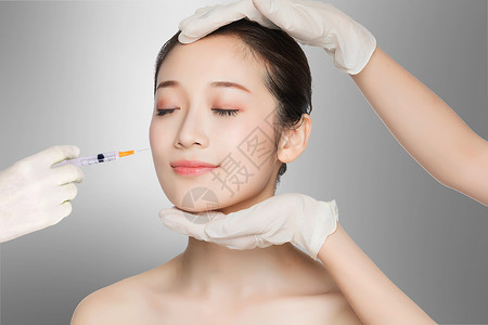脸部手术女性打美容针设计图片