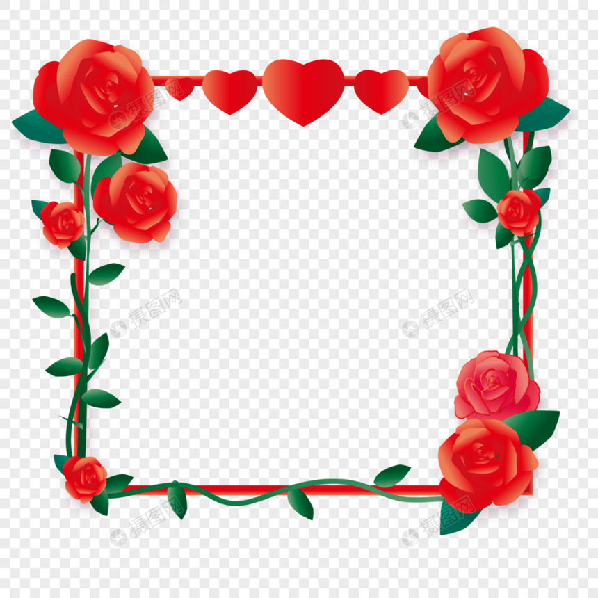 原创玫瑰节日气氛玫瑰边框图片