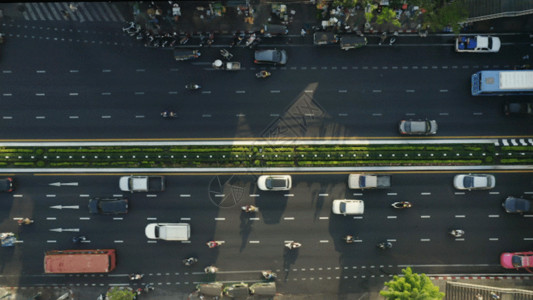 泰国自然风景泰国曼谷城市中心道路车流GIF高清图片