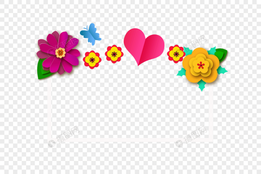 花瓣围绕长方形边框图片