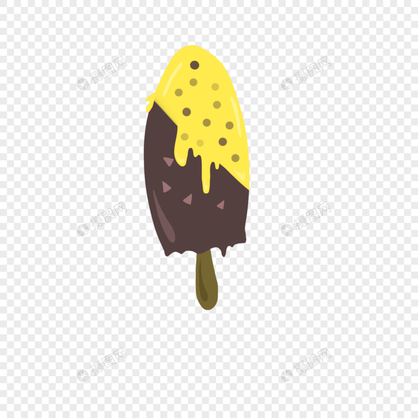 夏天主题清新好看的双拼巧克力水果冰淇淋图片