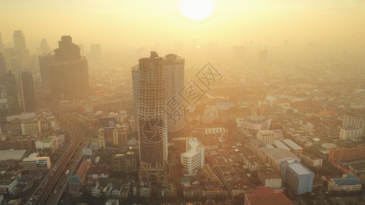 固定翼无人机曼谷市中心建筑GIF高清图片