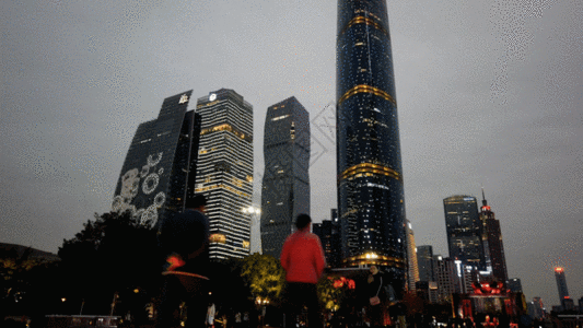 广州花城广场建筑延时视频素材GIF图片