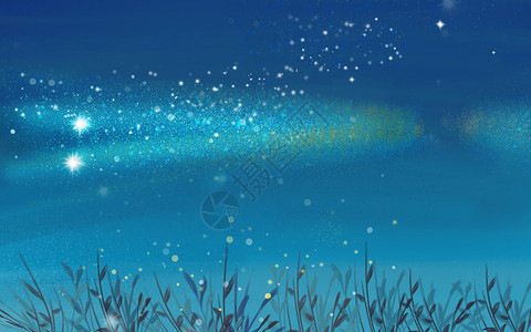夜间星星唯美夜空背景设计图片