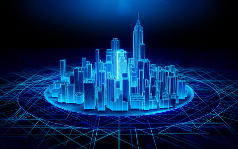 虚拟建造科技光线城市建筑设计图片