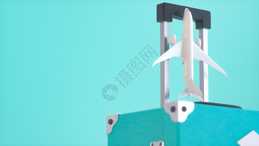创意行李箱创意 飞机旅游设计图片
