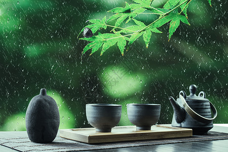 清新陶瓷调味罐谷雨设计图片