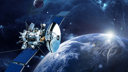 太空卫星航天器高清图片素材