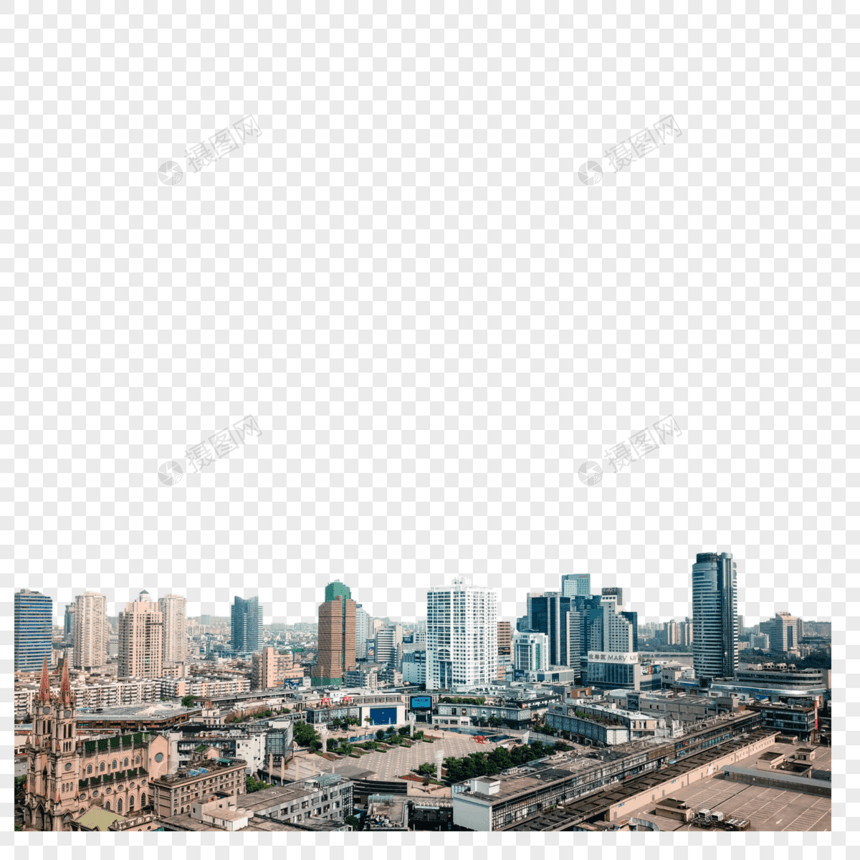 航拍宁波的城市建筑图片