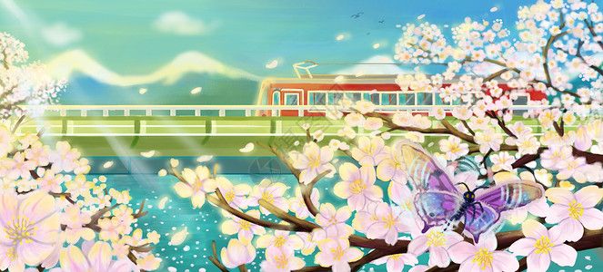 春天樱花背景图片