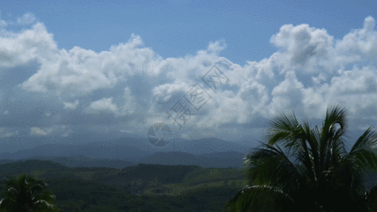 山顶天空云朵延时视频GIF图片