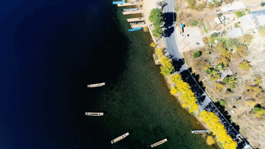 泸沽湖观景台航拍泸沽湖GIF高清图片