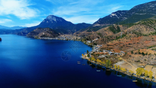 湖水和山峦岛屿 旅游景点GIF高清图片
