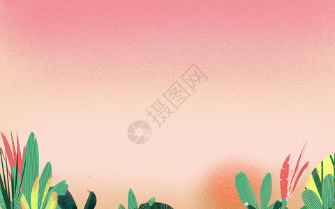 粉色花边清新叶子背景设计图片