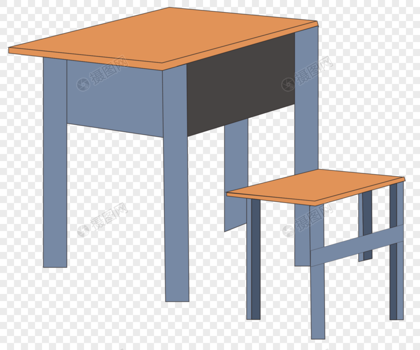 创意手绘学生课桌凳子图片