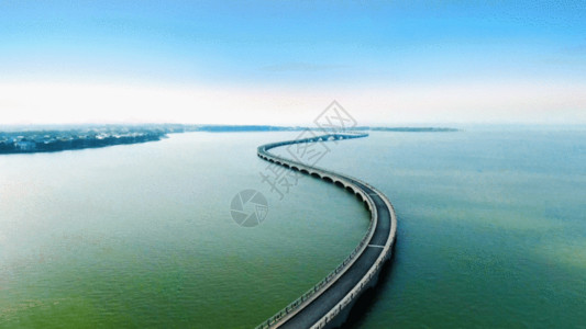 俯瞰珠江上海青浦淀山湖GIF高清图片