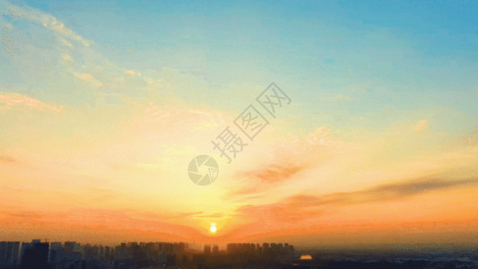 早晨太阳日出东方延时GIF高清图片