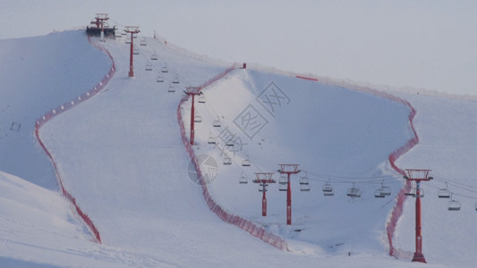 天空缆车滑雪场GIF高清图片