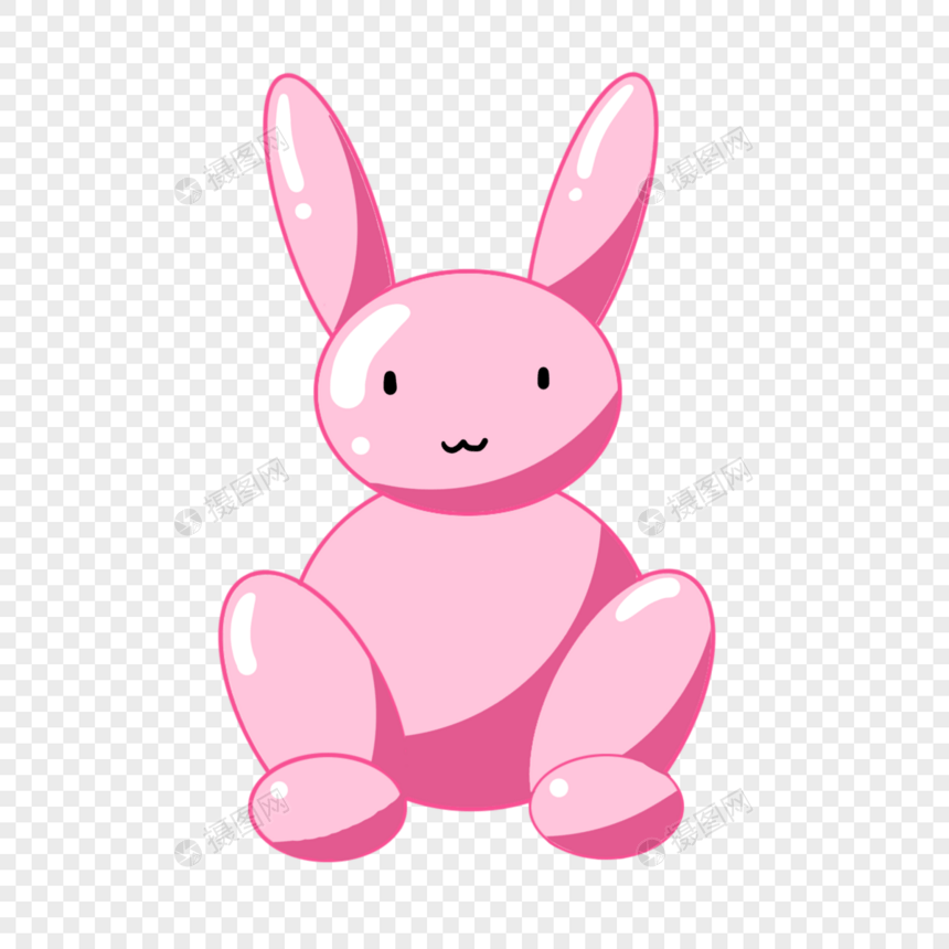 手绘卡通粉色兔子图片