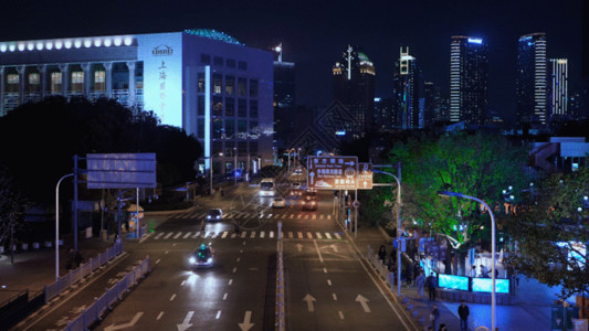 上海街道夜景城市夜景GIF高清图片