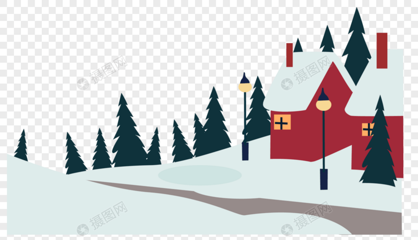 下雪的家乡图片