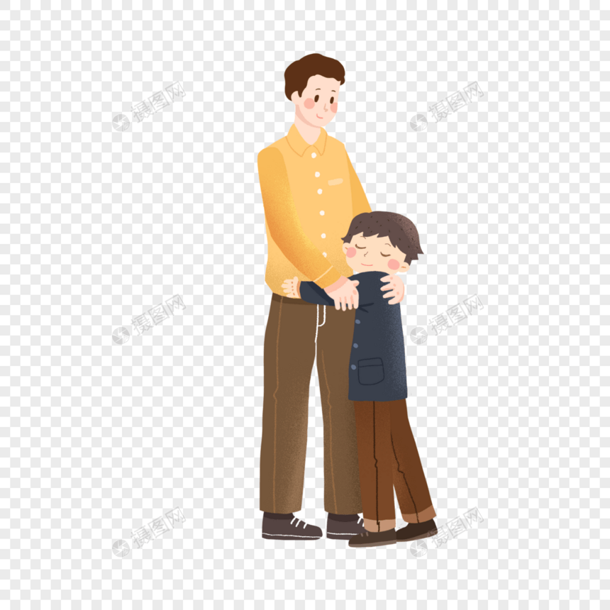 父亲节温馨拥抱的父子图片