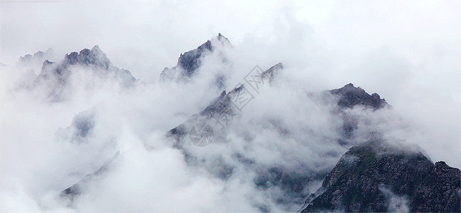 有雾森林风景雾气弥漫的山峰gif动图高清图片