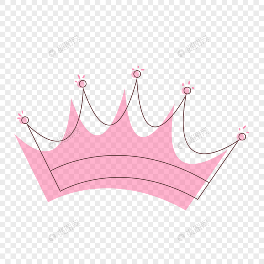 可爱卡通手绘粉色皇冠图片