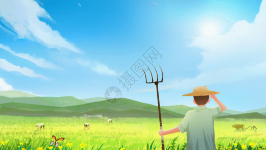 农民播种五一劳动节GIF高清图片