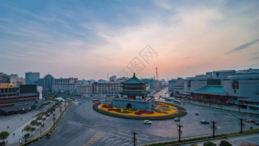 侗寨鼓楼建筑西安钟楼GIF高清图片