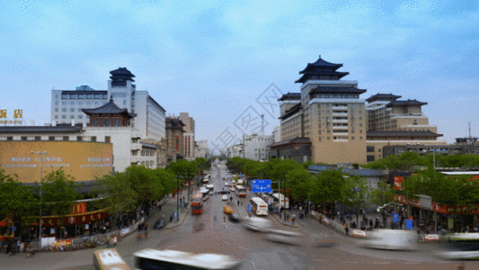 西安解放路十字交通延时GIF图片