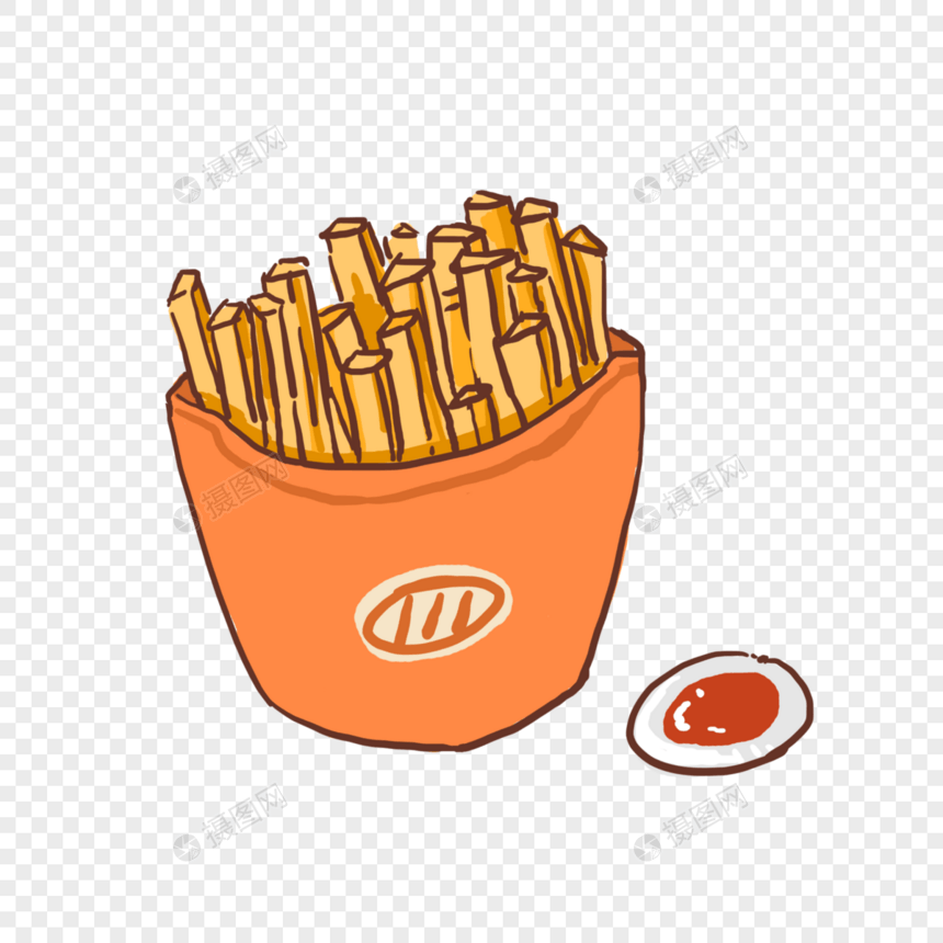 薯条西餐快餐食物美食卡通图片